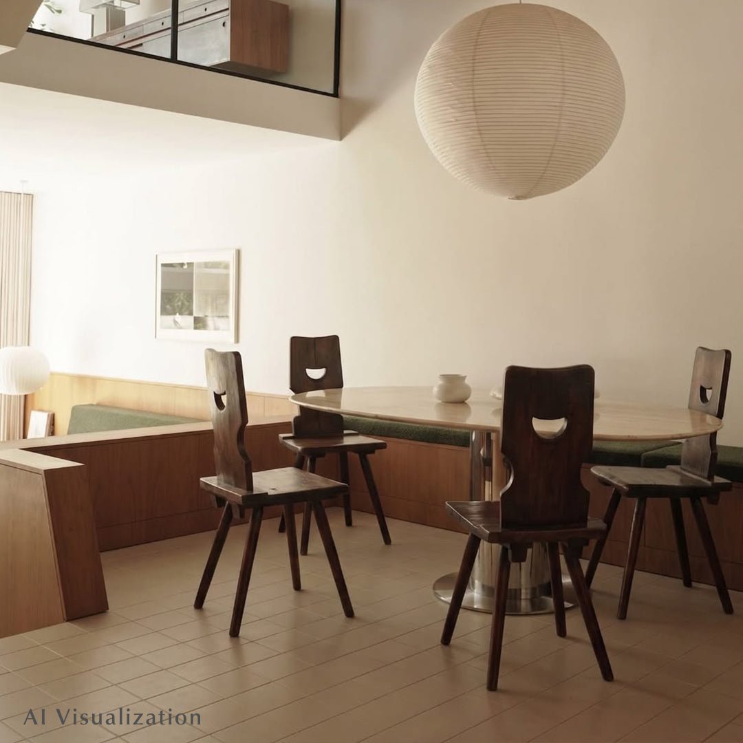 A Set of Four Brutalist Dining Chairs in the style of Torck