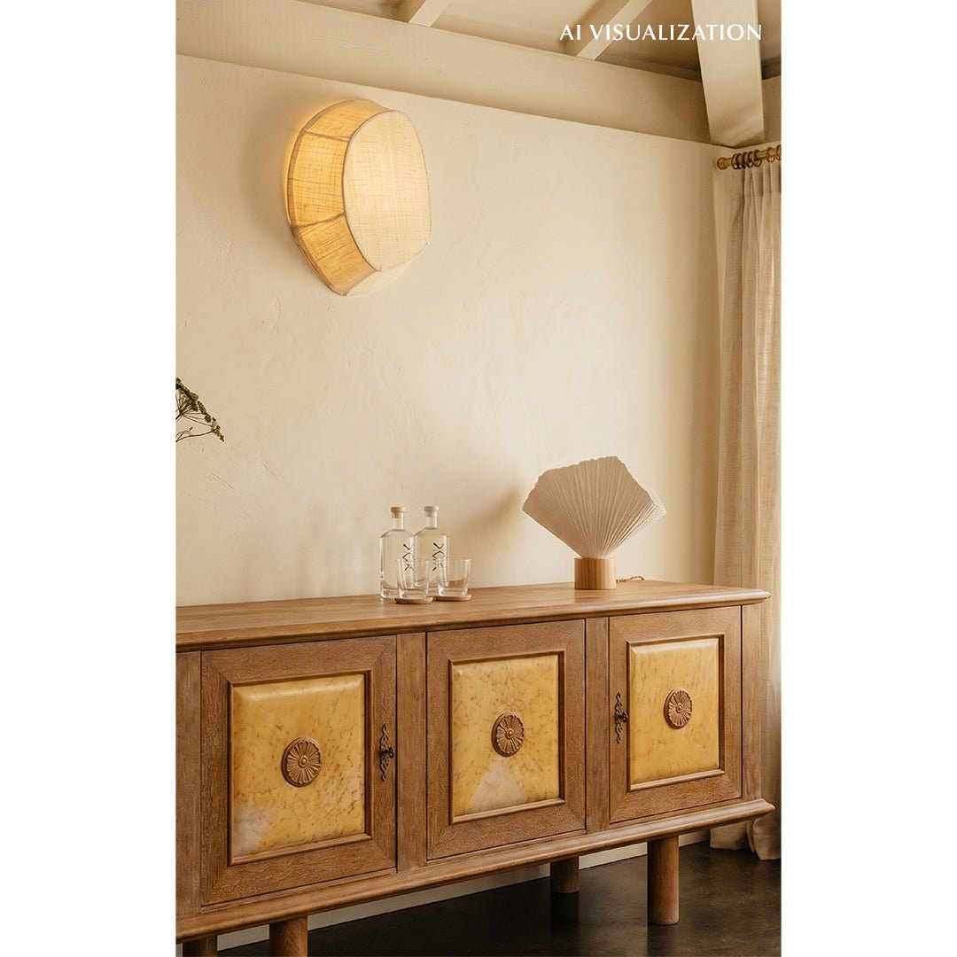 French Art Deco Sideboard with Parchment Doors