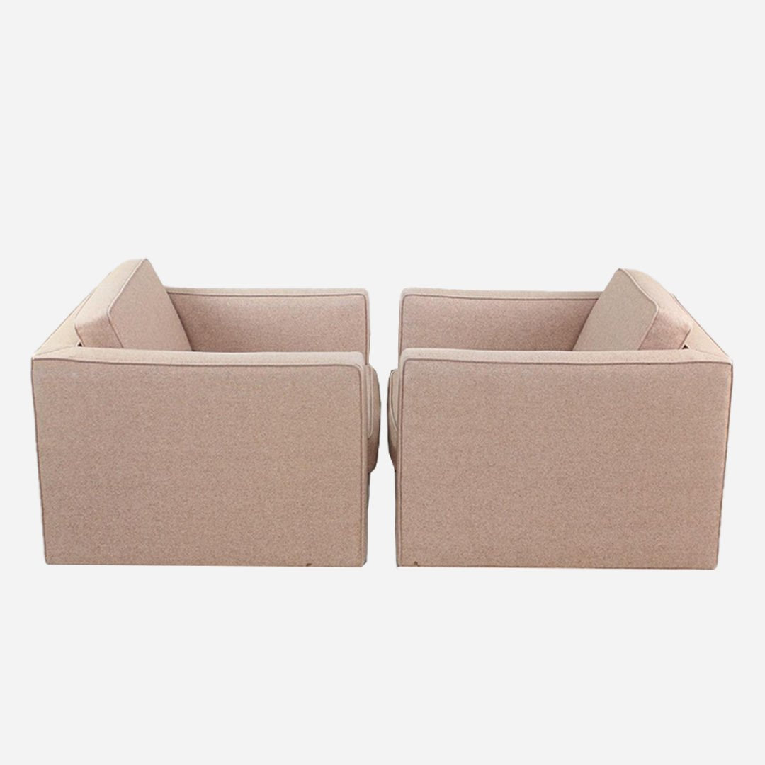 A Pair of Knoll Pfister Club Chairs on Casters