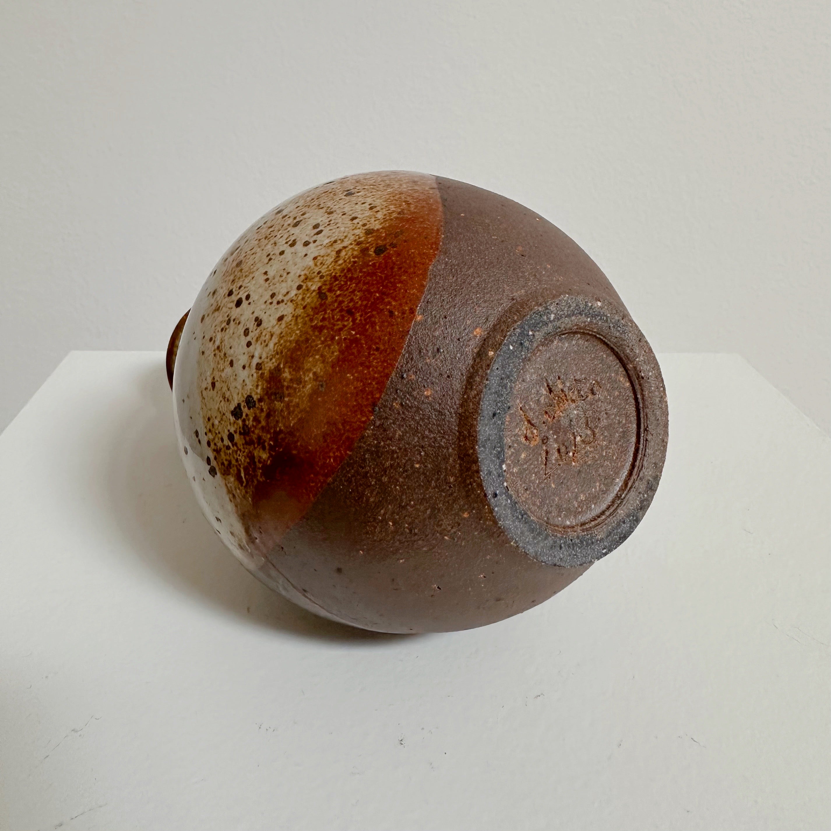 Red Clay with White Gloss Bottleneck Vase