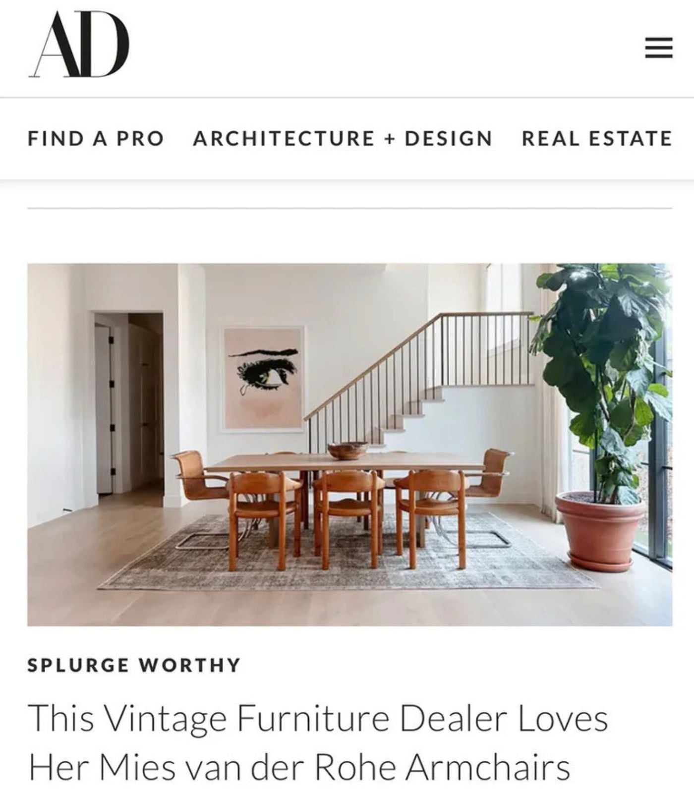 Cover of Architectural Digest article about The Selby House.