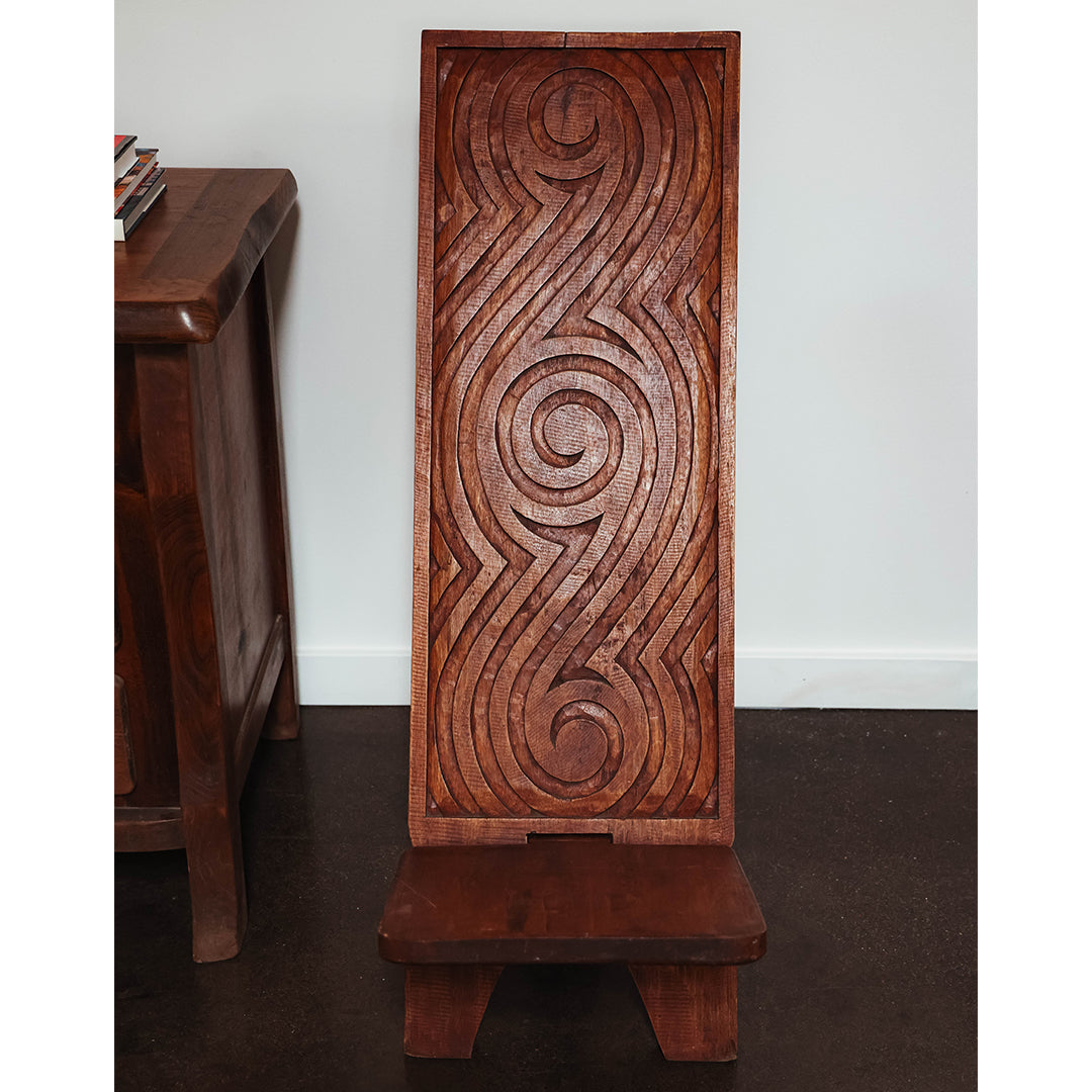 Hand-Carved African Folding Chair
