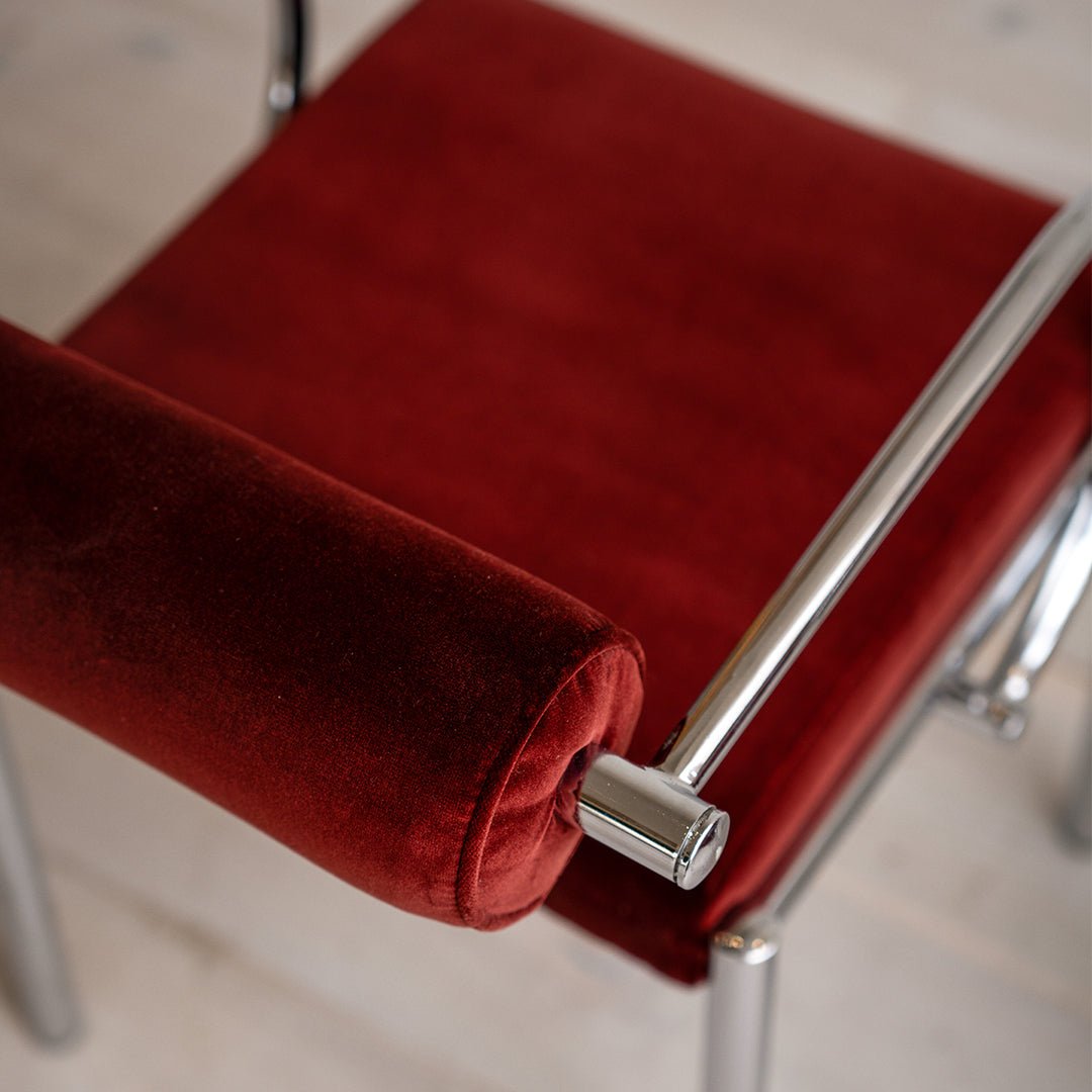 A Pair of Postmodern Tubular Chrome Armchairs