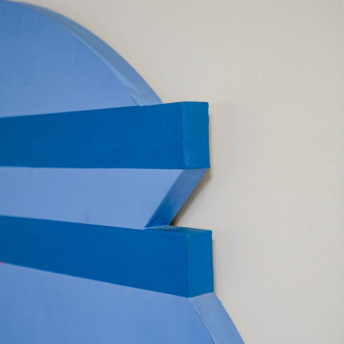 Close up of the sharp edges of this playful yet profound artwork.
