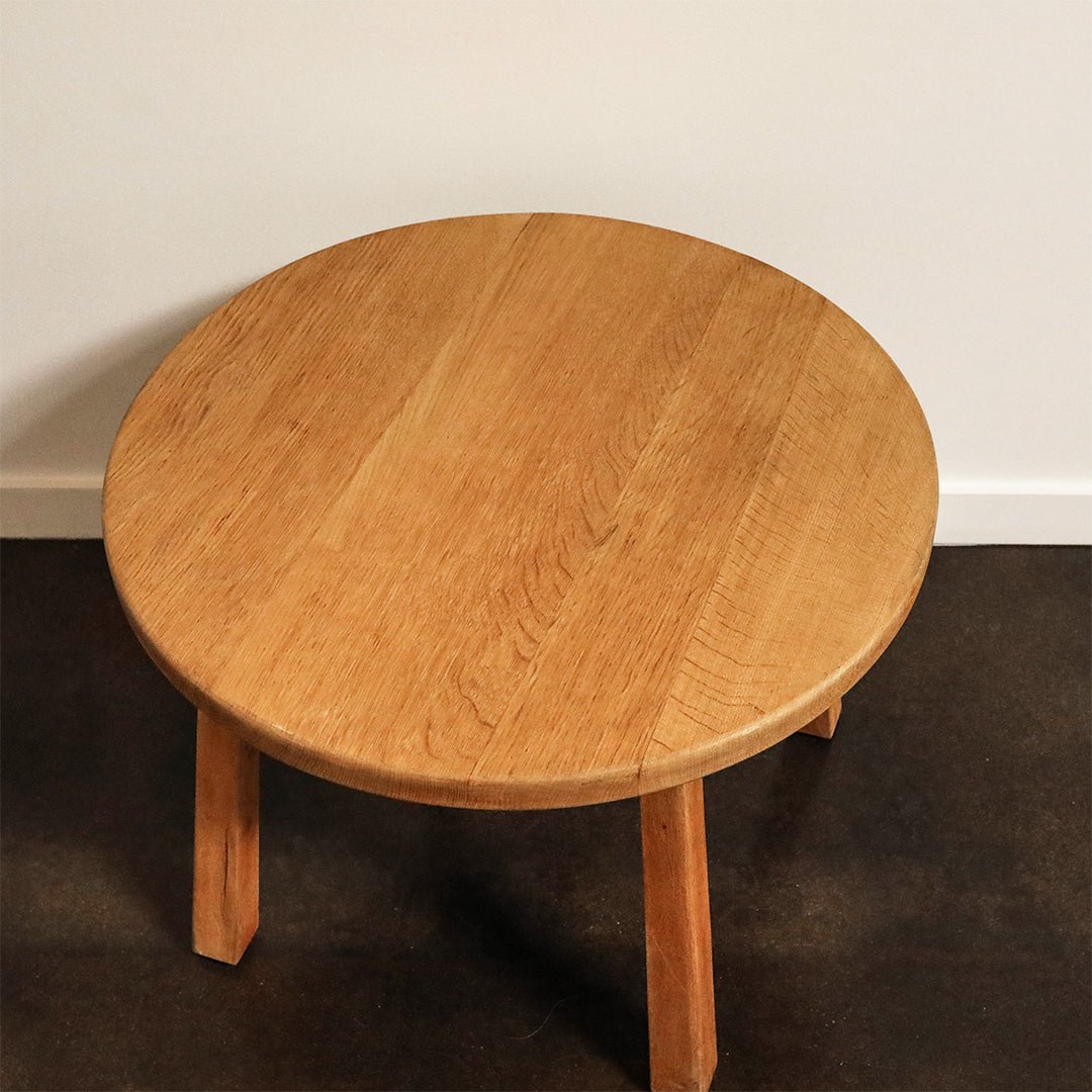 Danish Brutalist Oak Side Table
