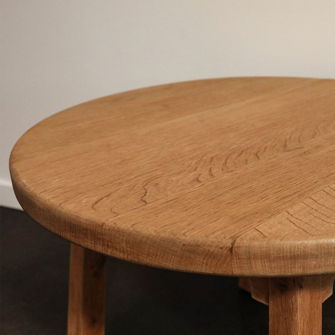 Danish Brutalist Oak Side Table
