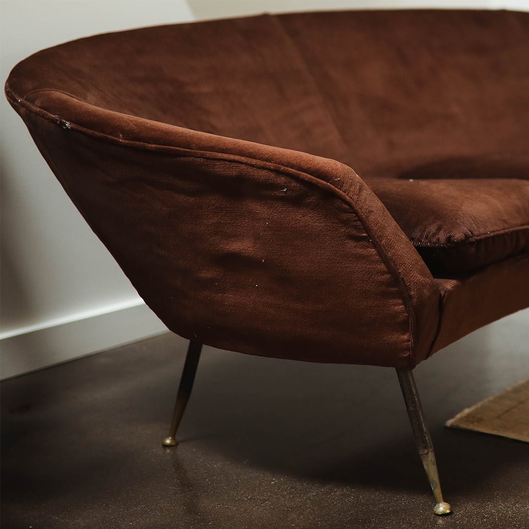 Italian Curved Sofa | 1950's