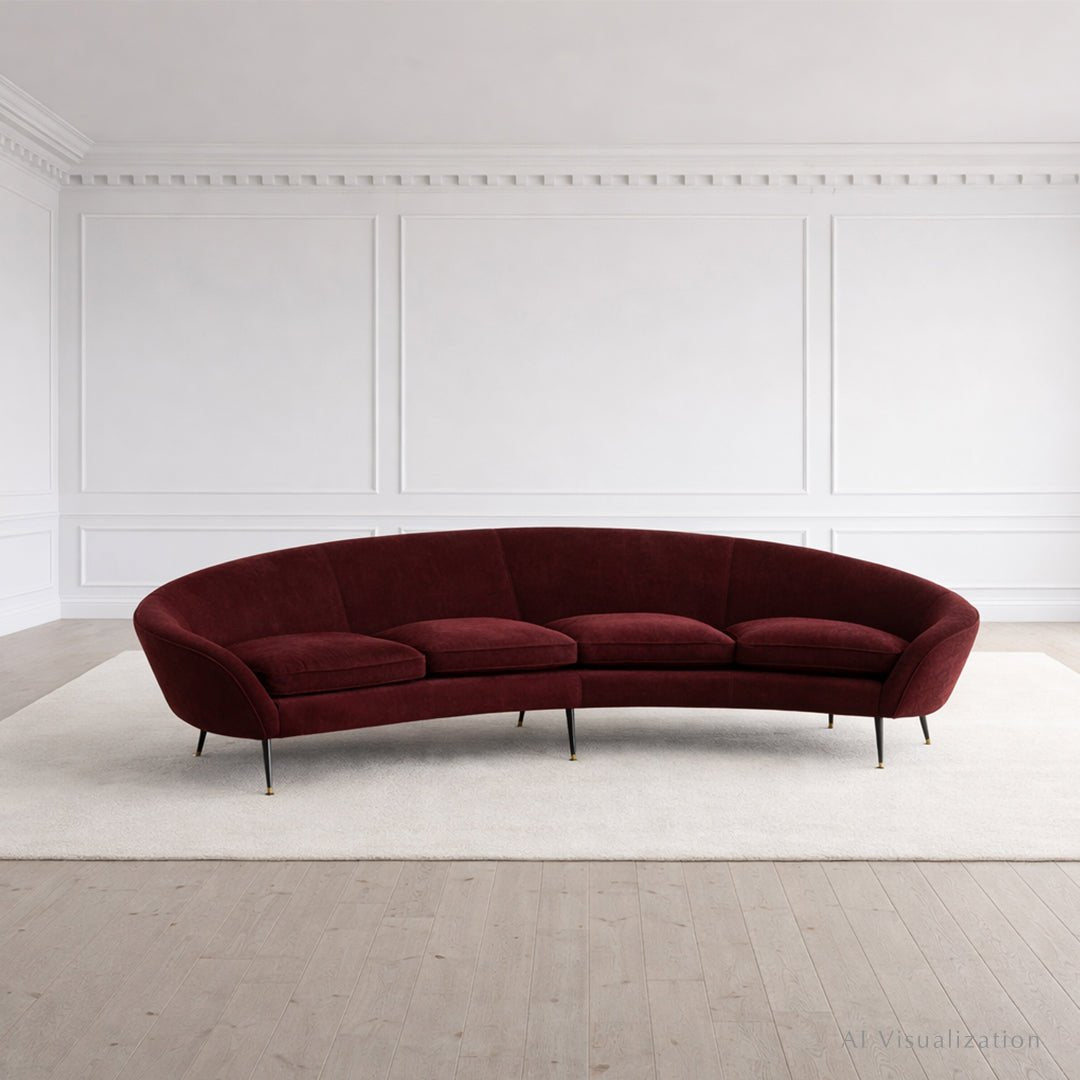 Italian Curved Sofa | 1950's