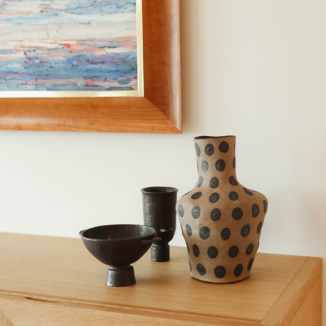 Black Polka Dot Vase no.458