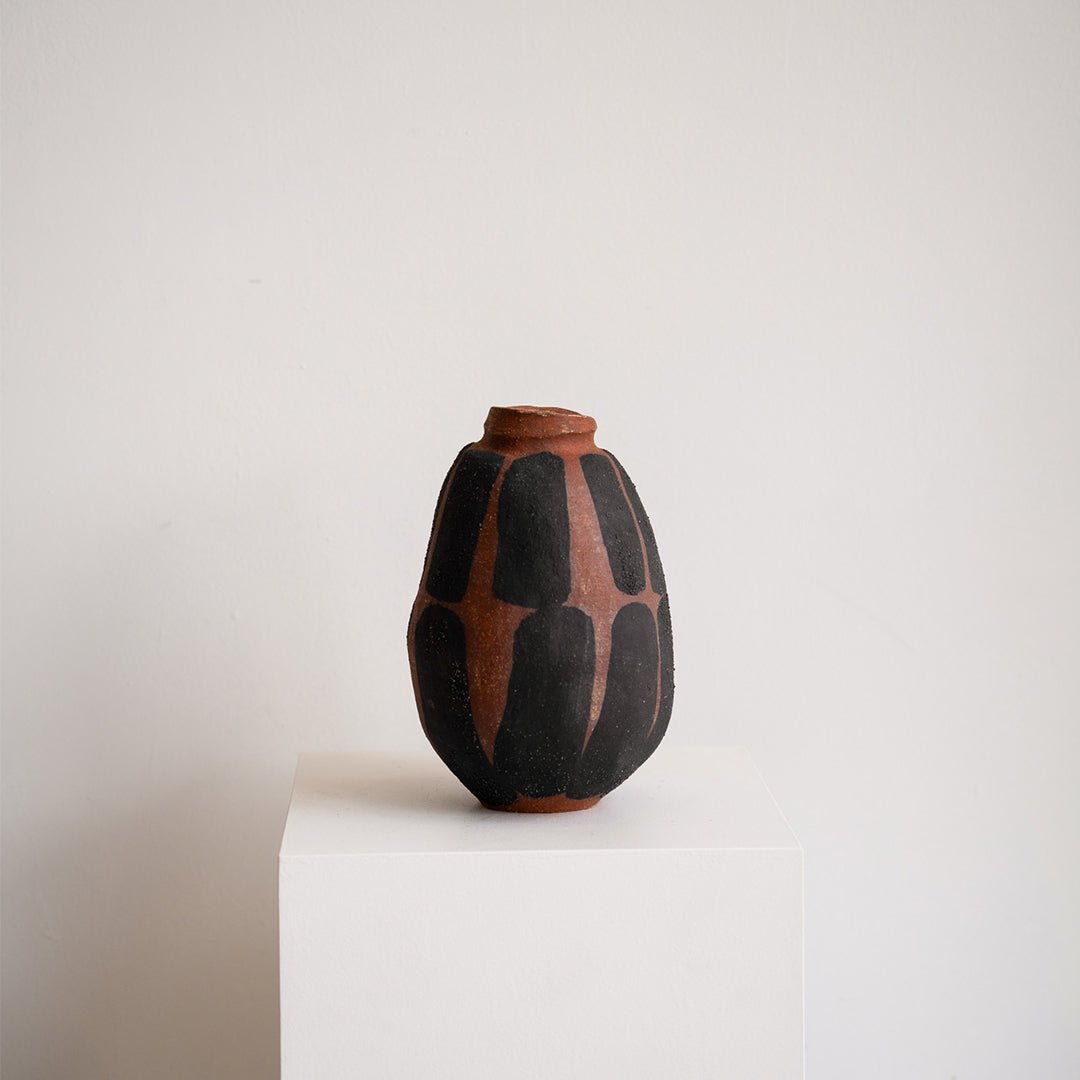 Terracotta + Black Abstract Vessel