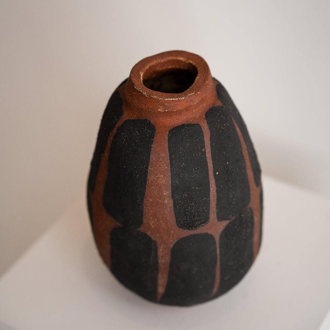 Terracotta + Black Abstract Vessel