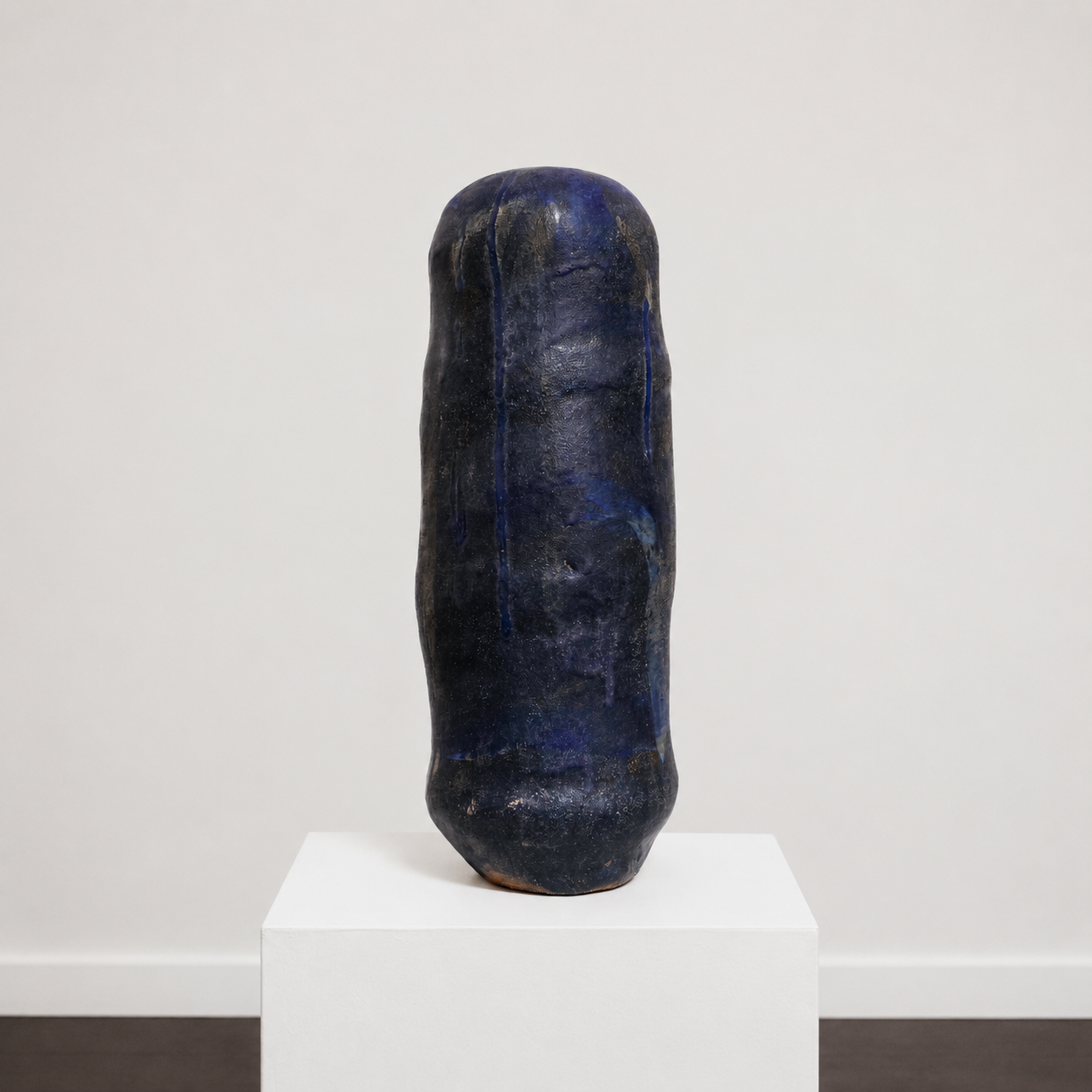 Tall Blue Cylinder Vase, Large