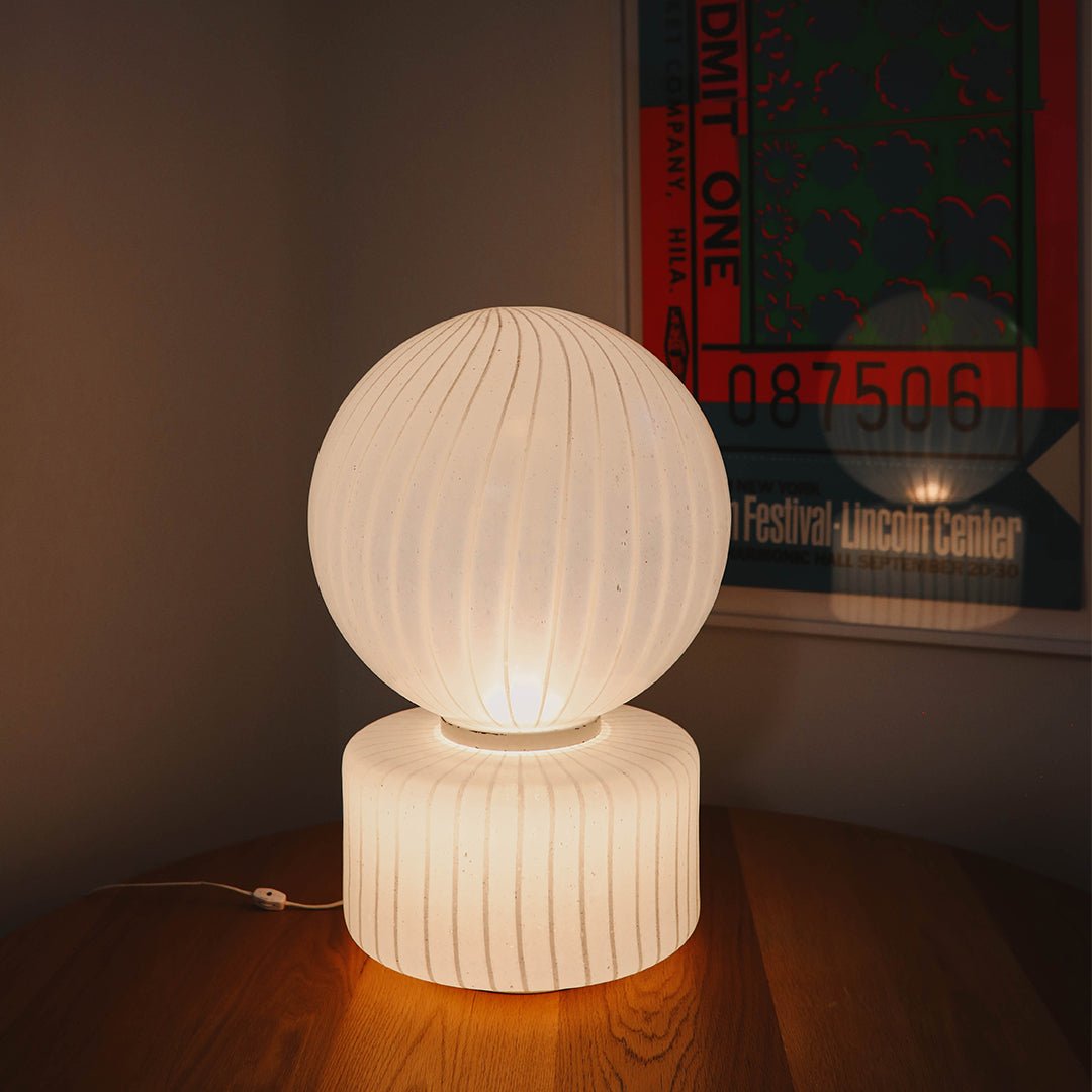 Sculptural Striped Murano Glass Lamp by Vistosi | 1950s