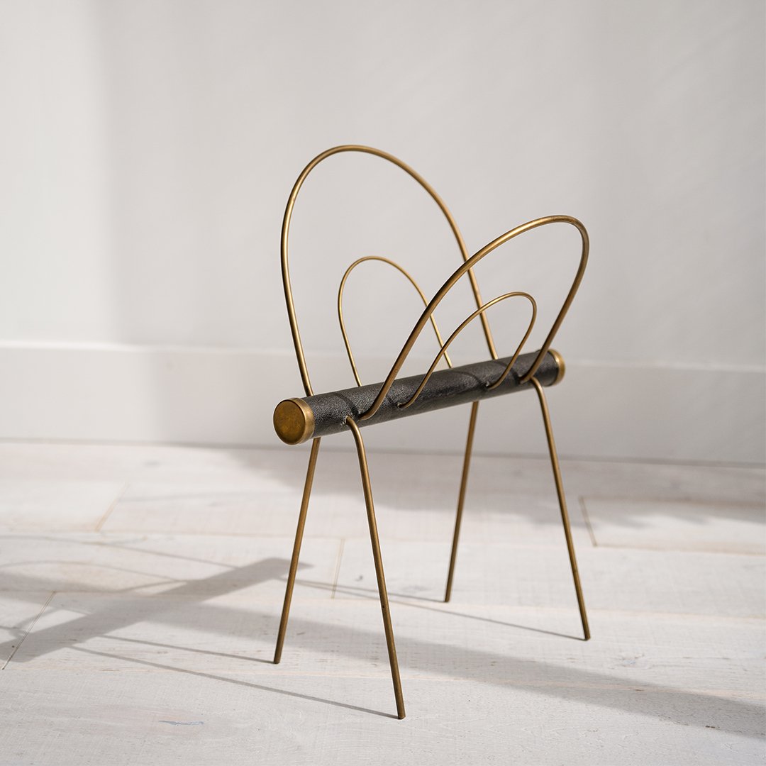 Mid-Century Magazine Rack in the Manner of Carl Auböck II
