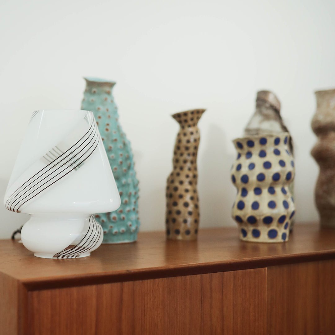 Mini, Vintage Murano Glass Mushroom Table Lamp