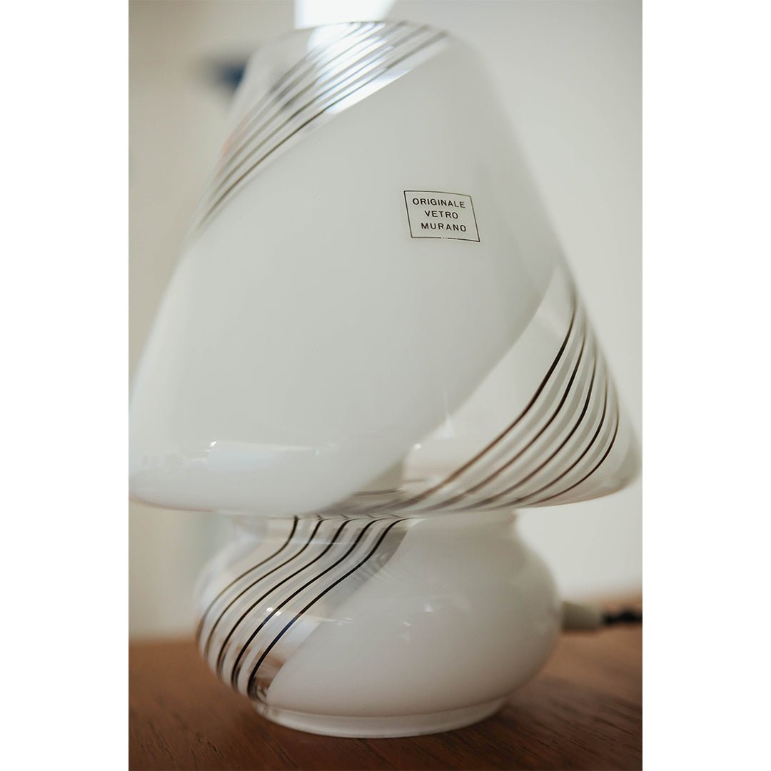 Mini, Vintage Murano Glass Mushroom Table Lamp