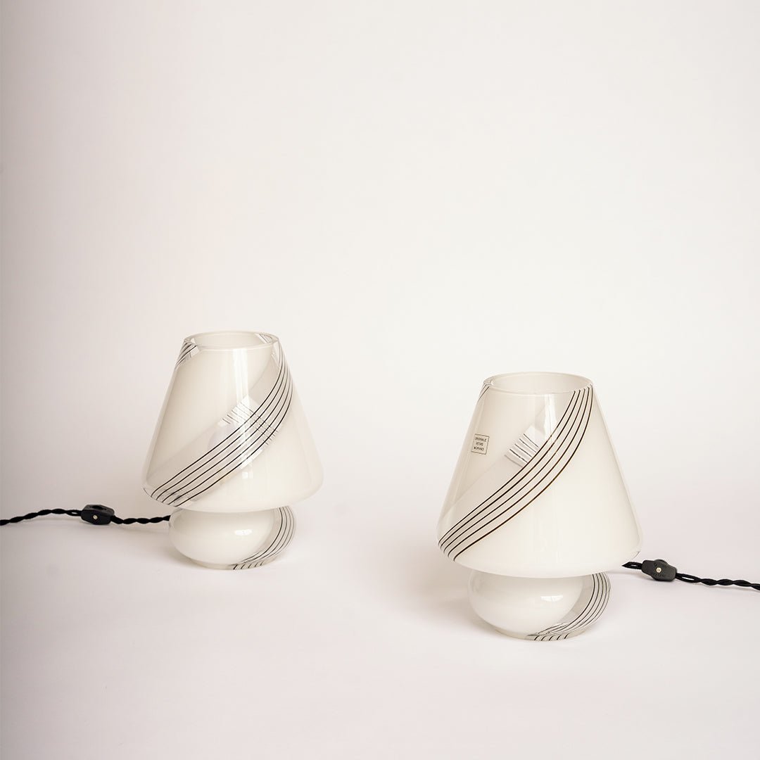 Mini, Vintage Murano Glass Mushroom Table Lamp