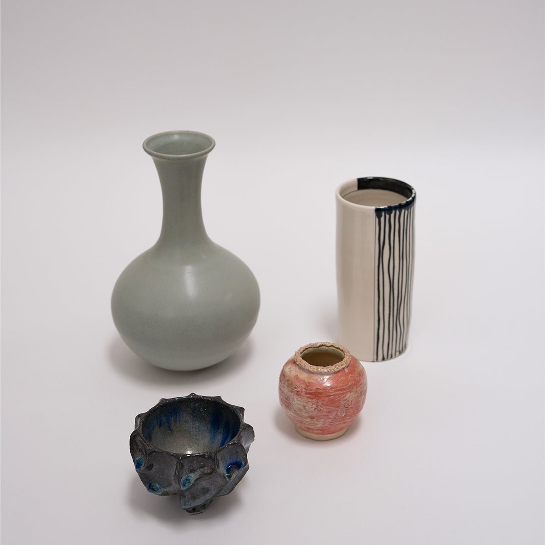 Studio Pottery, Black and White Ceramic Vase