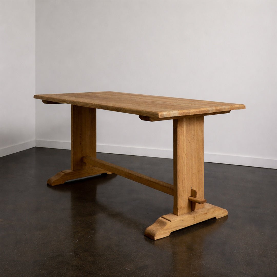 French Oak Dining Table or Desk, 1970's