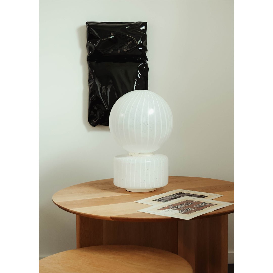 Sculptural Striped Murano Glass Lamp by Vistosi | 1950s
