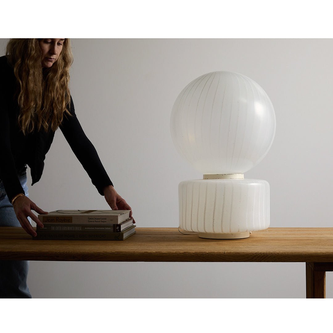 Sculptural Striped Murano Glass Lamp by Vistosi | 1950s