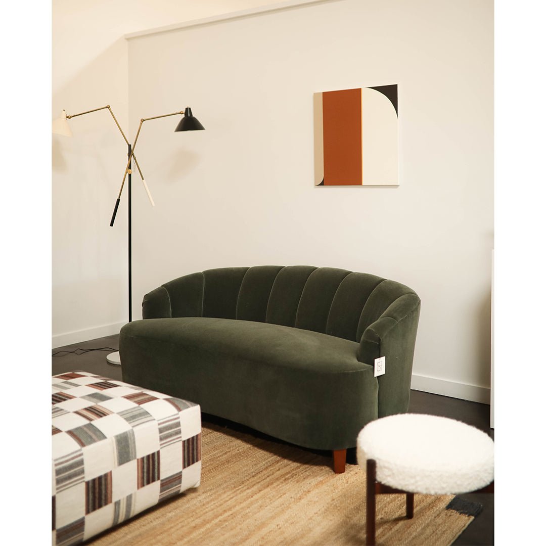 Channeled Mohair Loveseat