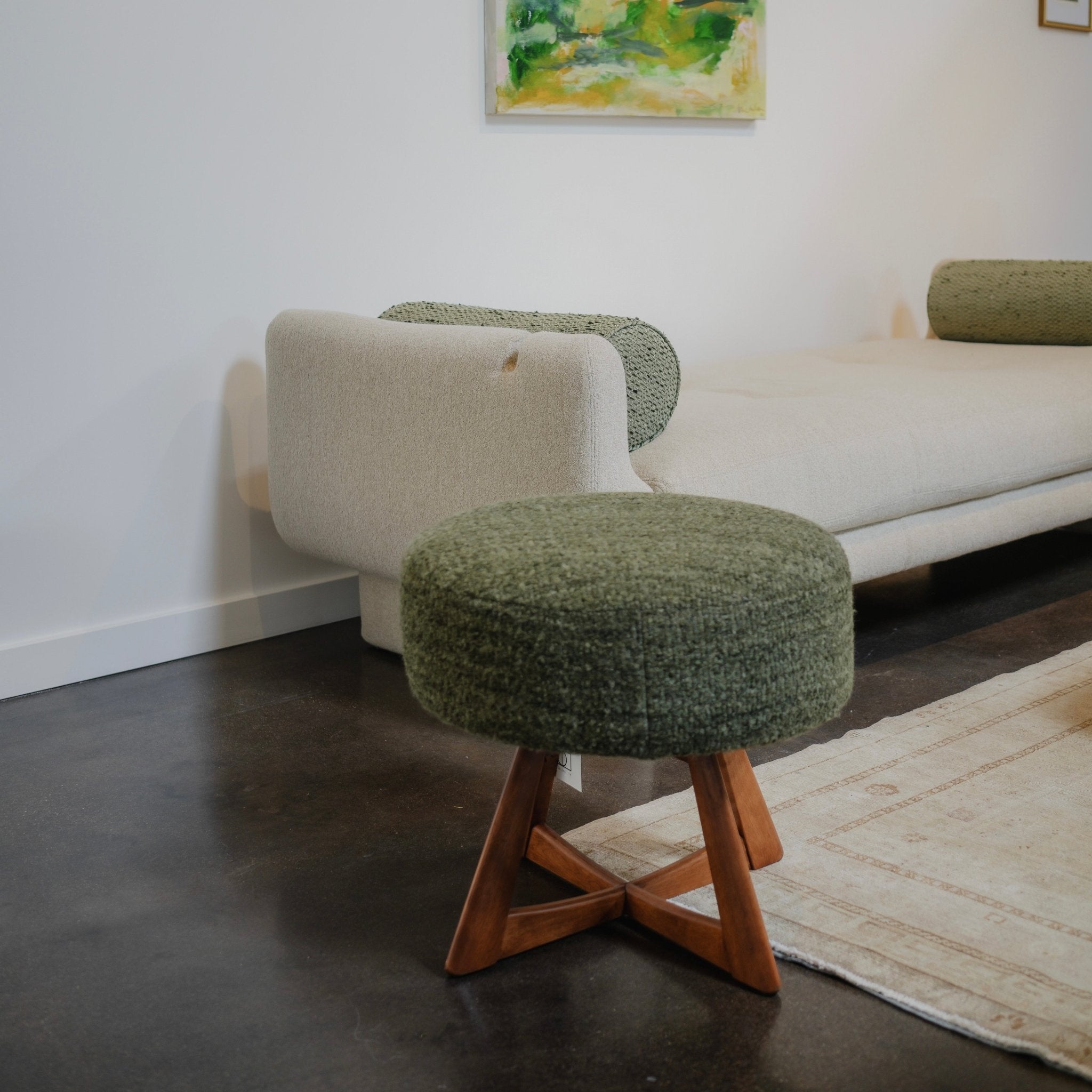 Swivel Ottoman + Stool by Heywood Wakefield