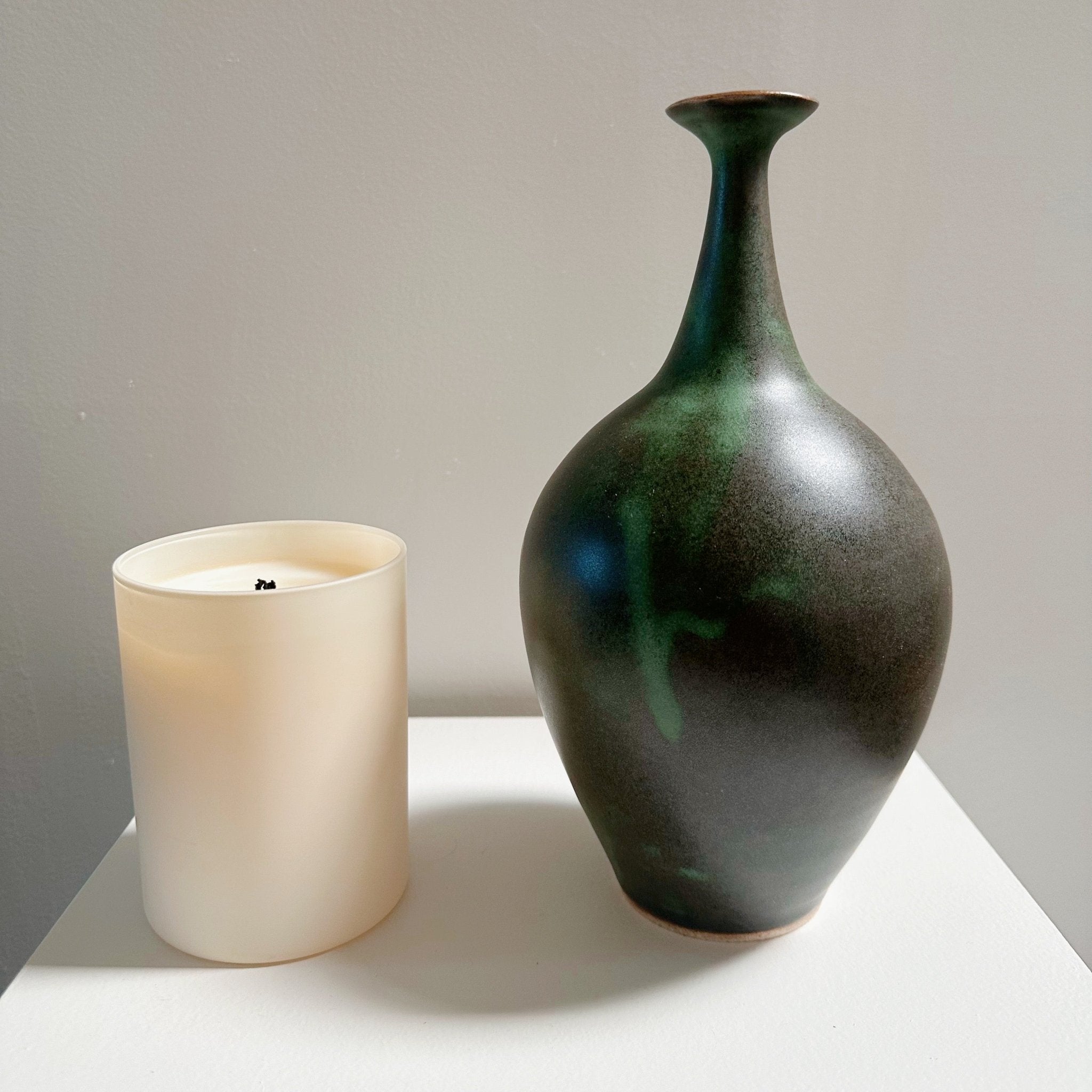 Green Bottleneck Vase