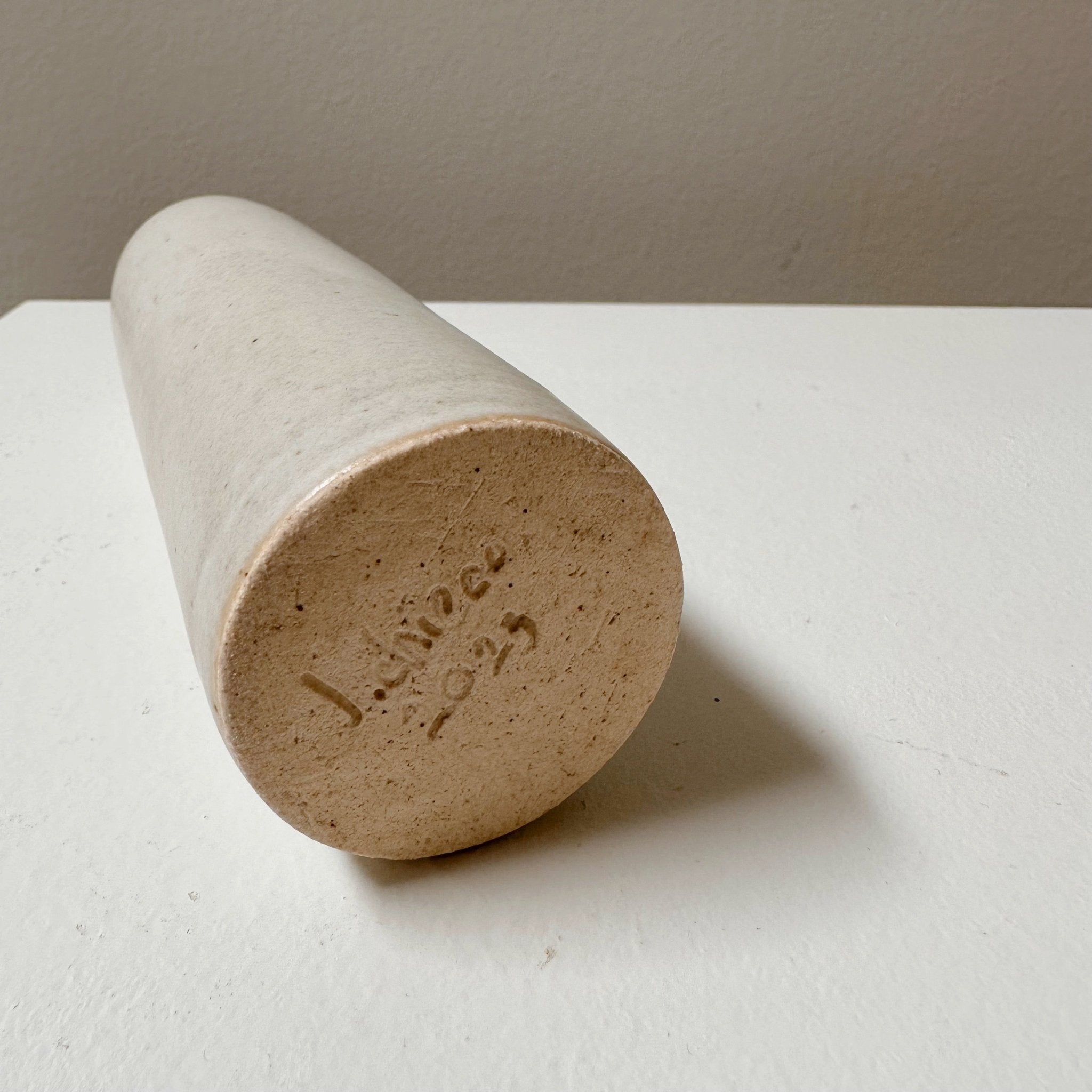 Tall Slim Matte White Vessel