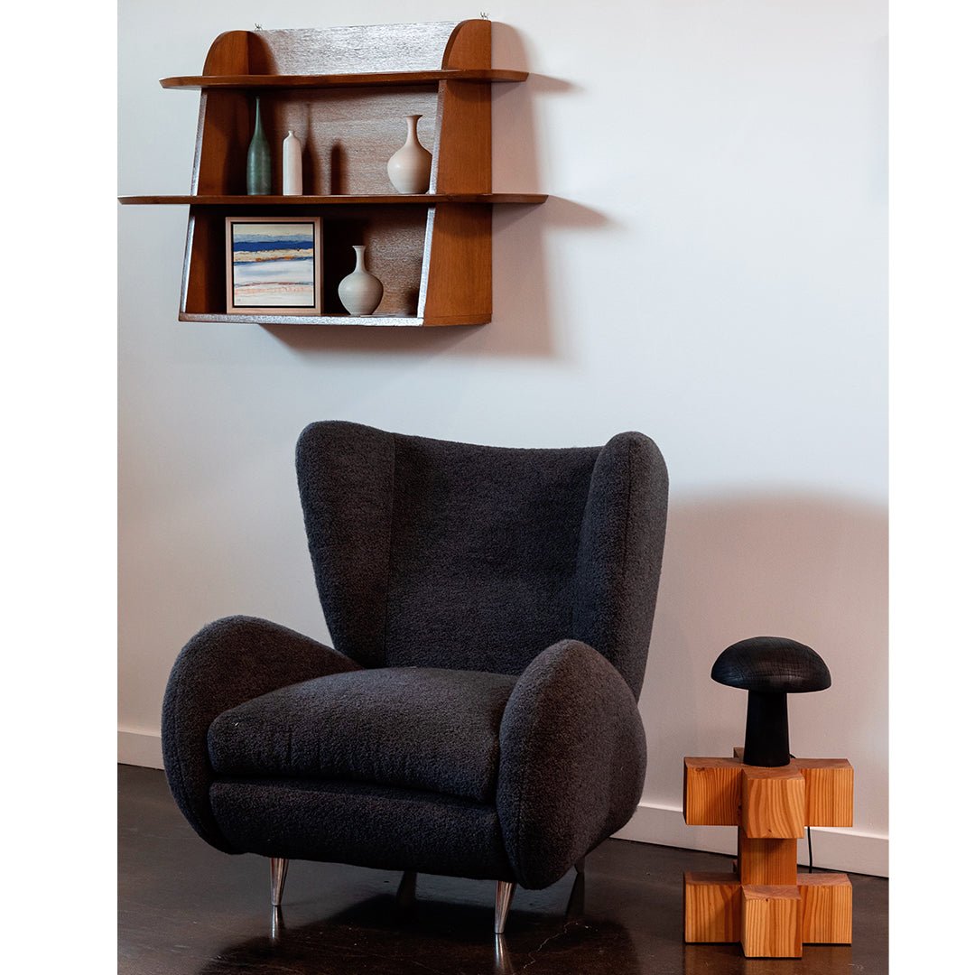Midcentury Modern Wall Mounted Oak Bookshelf