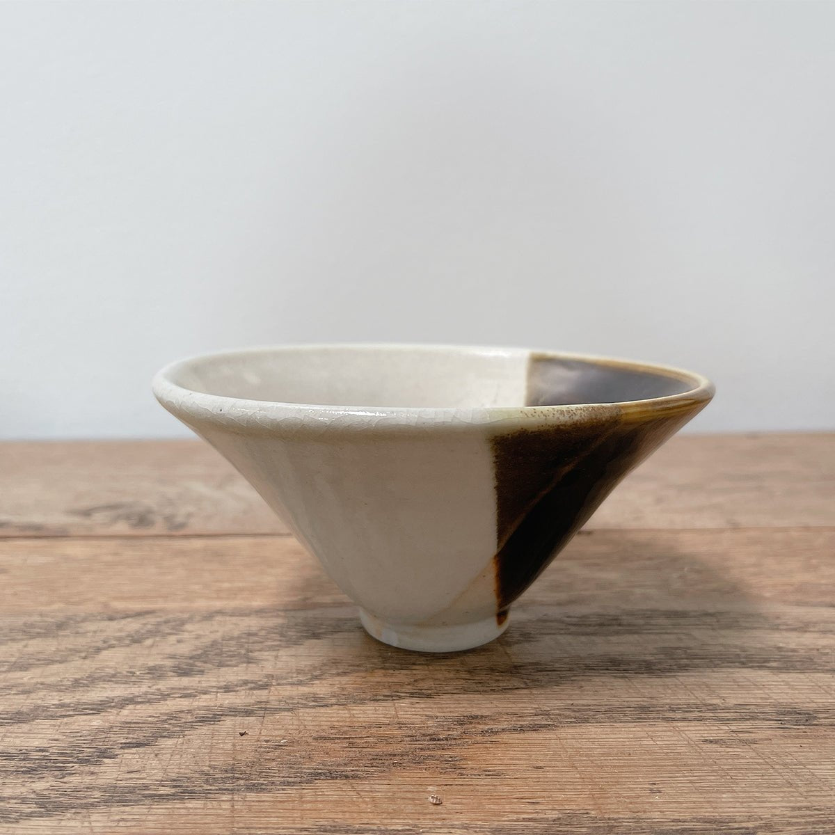 Studio Pottery, Two Colored Glazed Stoneware Bowl