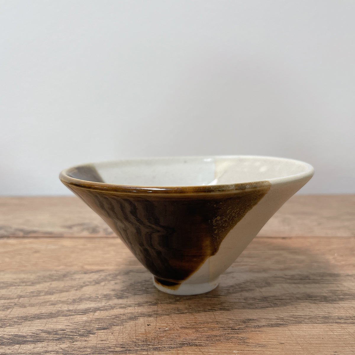 Studio Pottery, Two Colored Glazed Stoneware Bowl