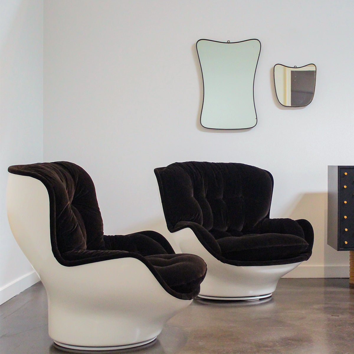A Rare Pair of Fiberglass Karate Lounge Chairs by Michel Cadestin | 1970's