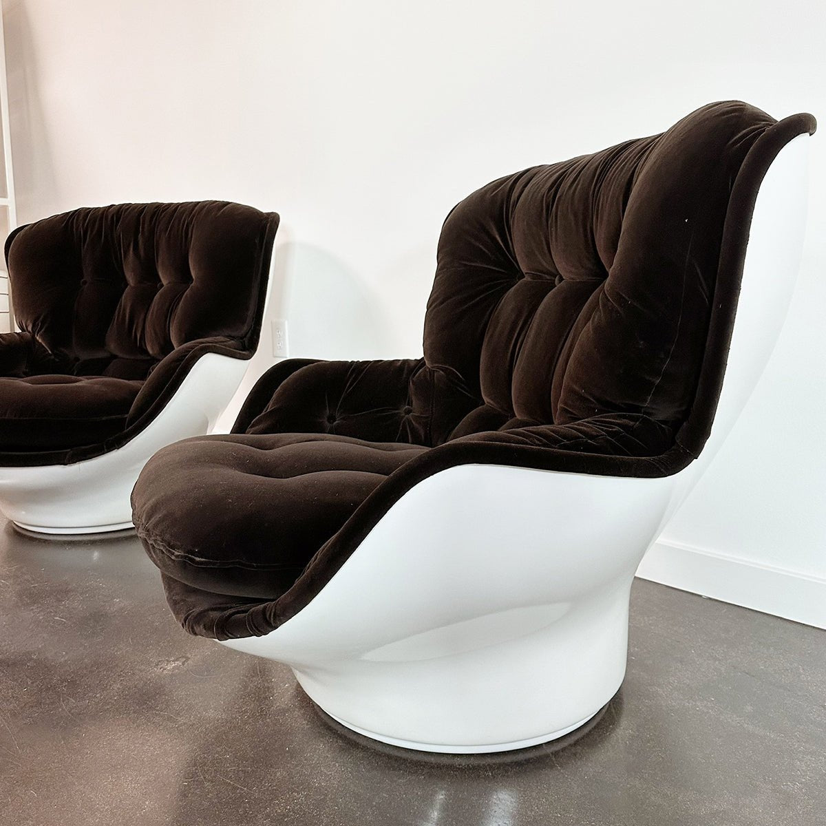 A Rare Pair of Fiberglass Karate Lounge Chairs by Michel Cadestin | 1970's