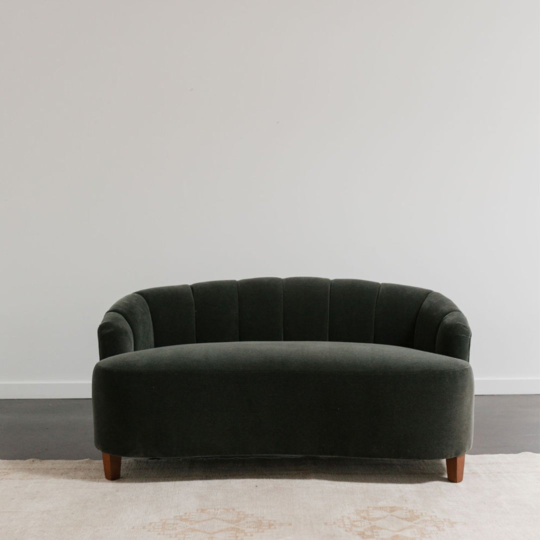 Channeled Mohair Loveseat