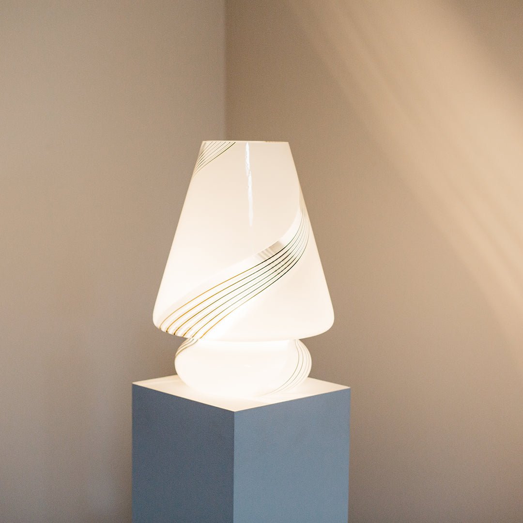 Vintage Murano Glass Mushroom Table Lamp