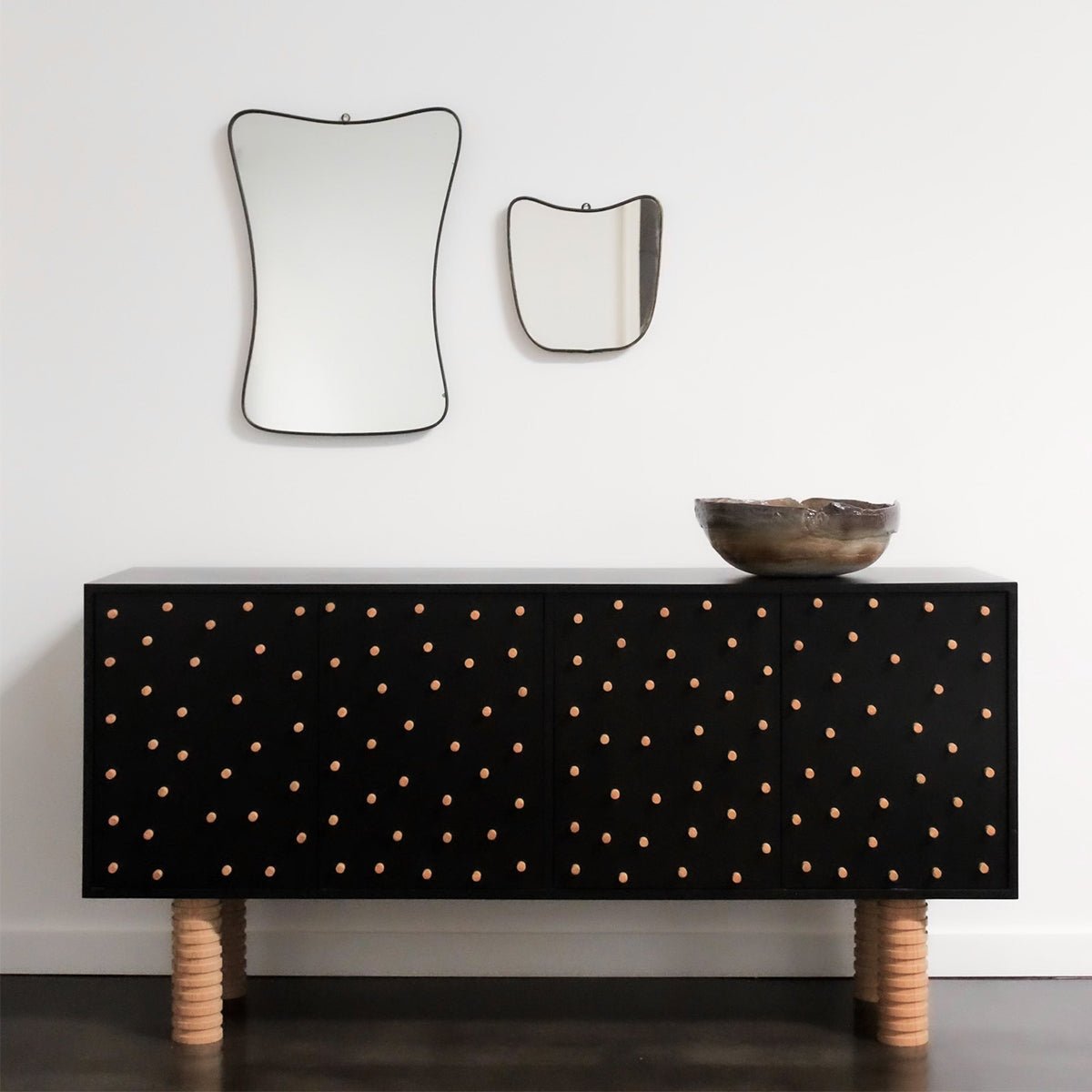 Postmodern Brutalist Sideboard with Peg Detail