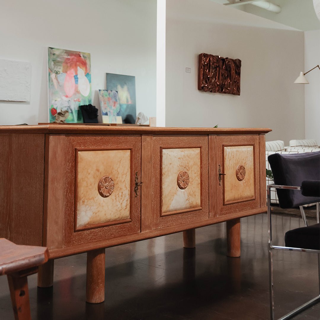 Art Deco French Sideboard with Parchment Doors