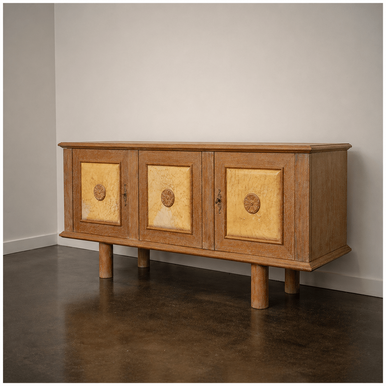 Art Deco French Sideboard with Parchment Doors