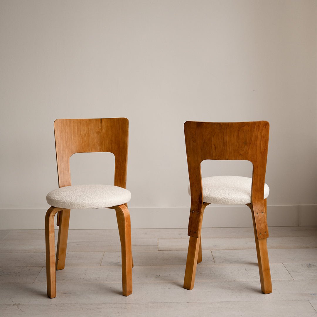 A Pair of Alvar Aalto Side Chairs for Artek Model 66