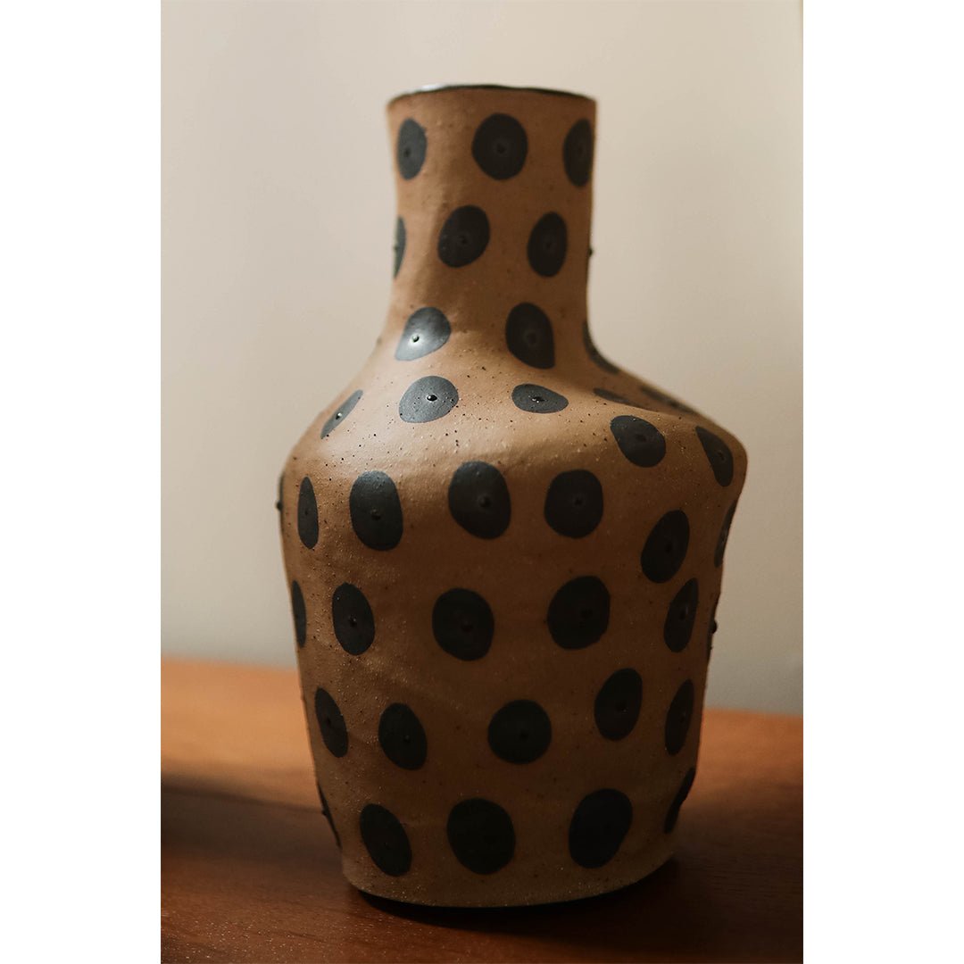Black Polka Dot Vase no.458
