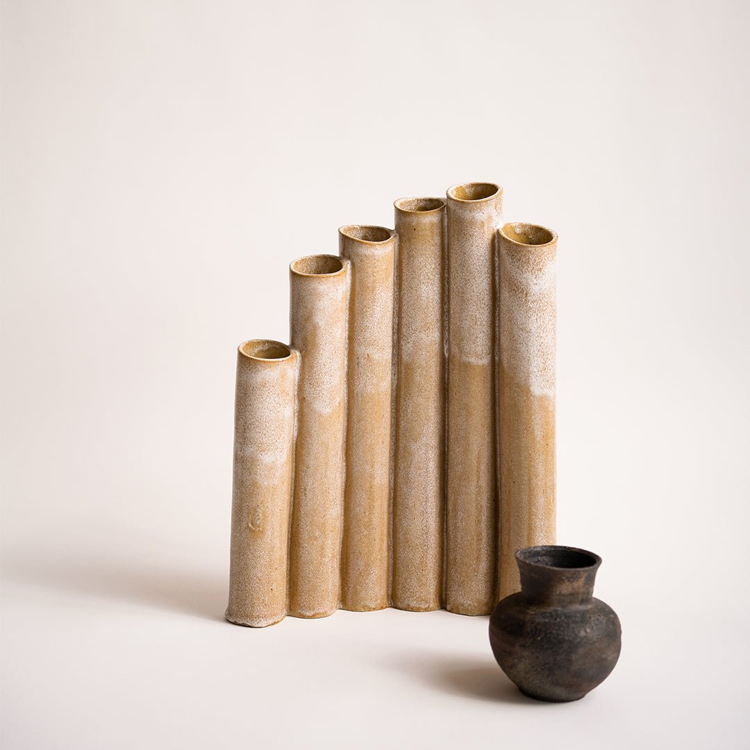 Studio Pottery, Cylindrical Ceramic Pipe Sculpture