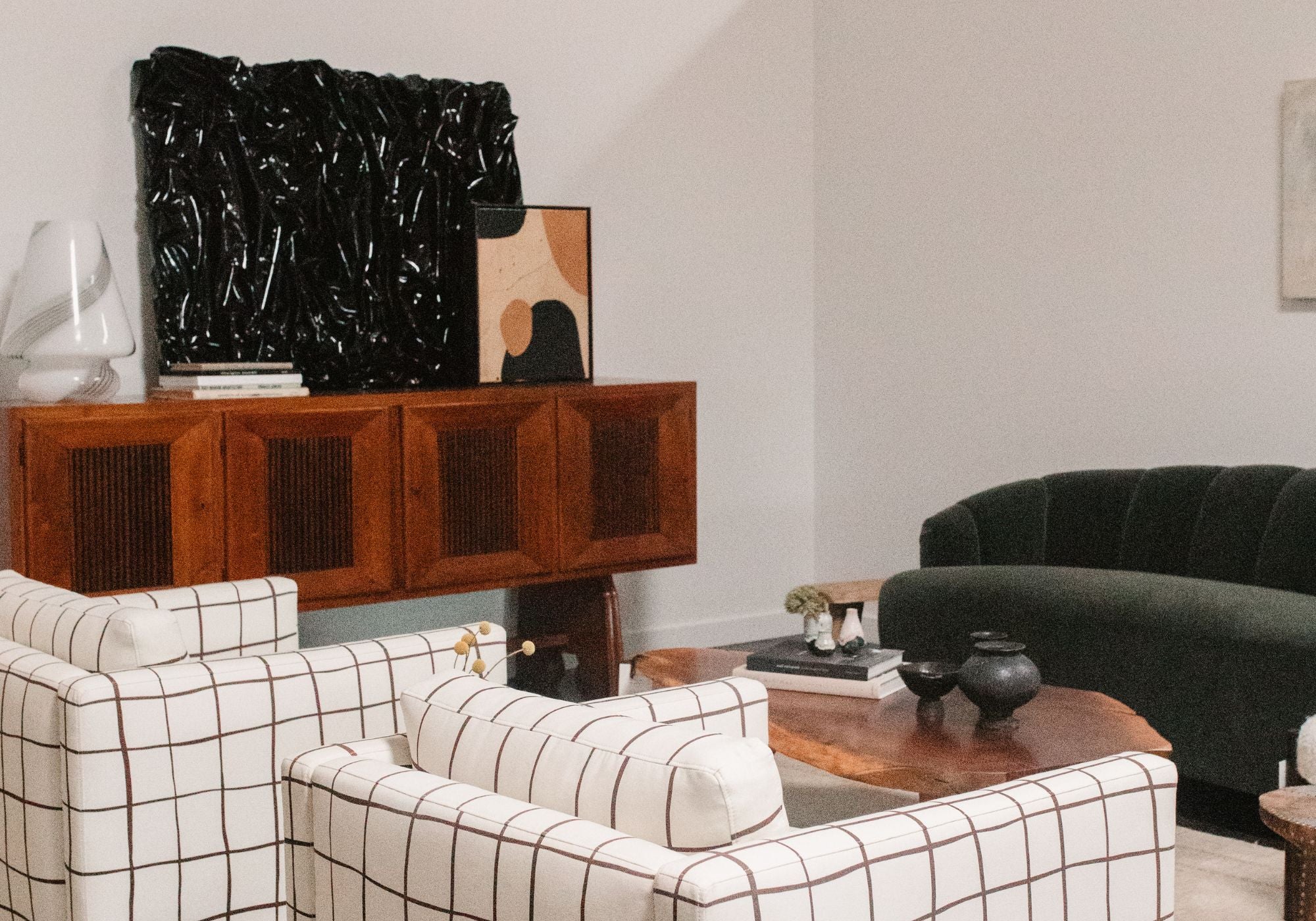 The Selby House's Dallas studio with rare vintage furniture and art pieces. 