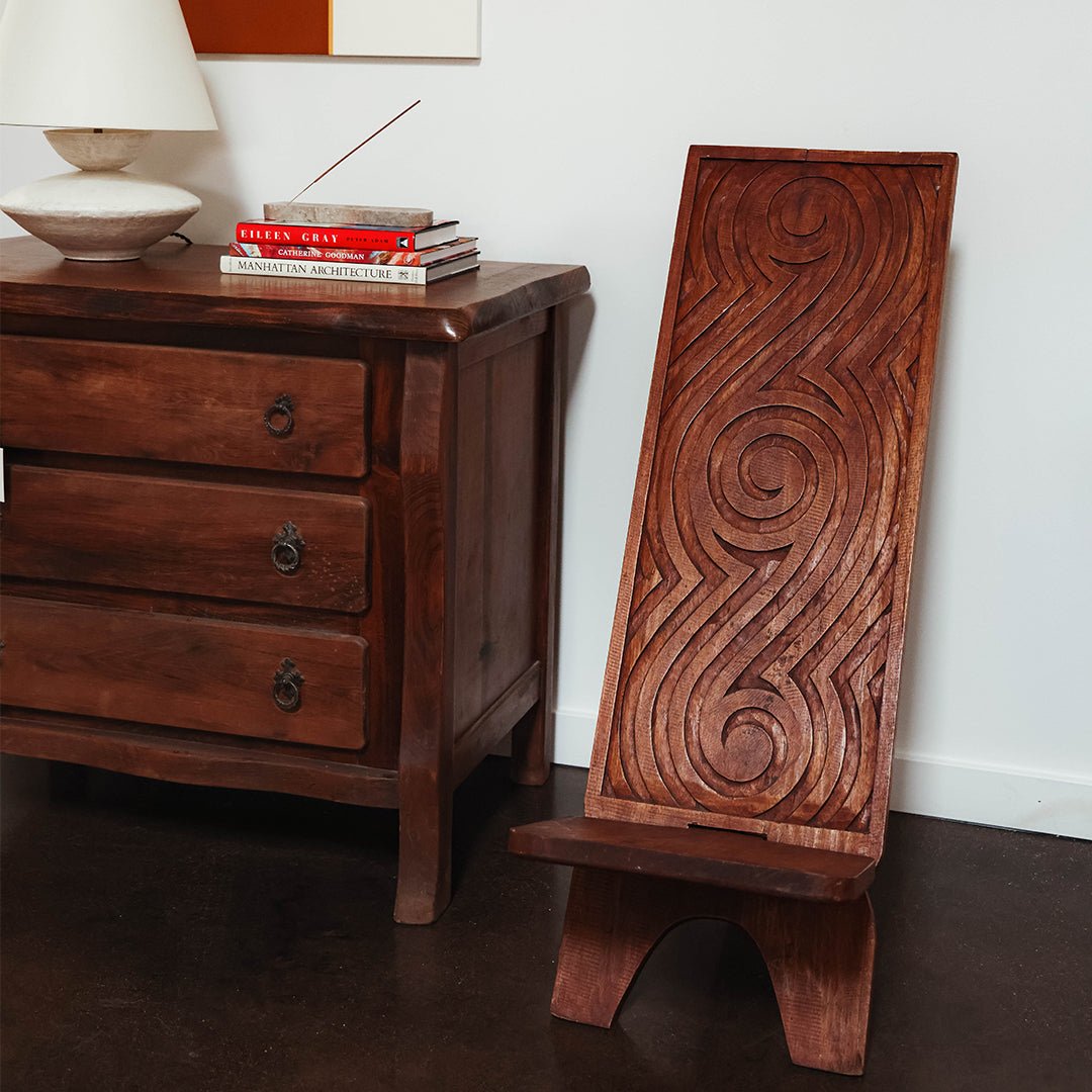 Hand-Carved African Folding Chair