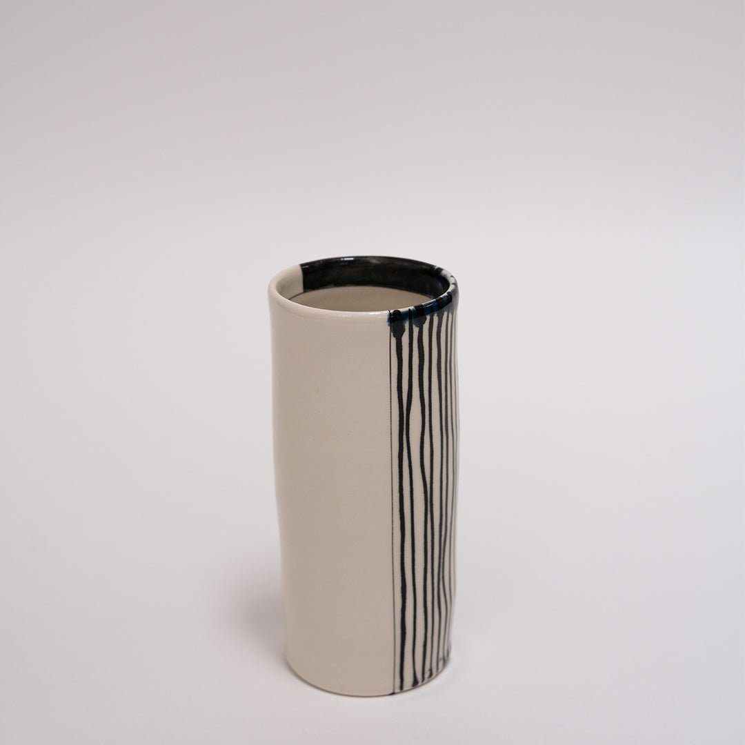 Studio Pottery, Black and White Ceramic Vase