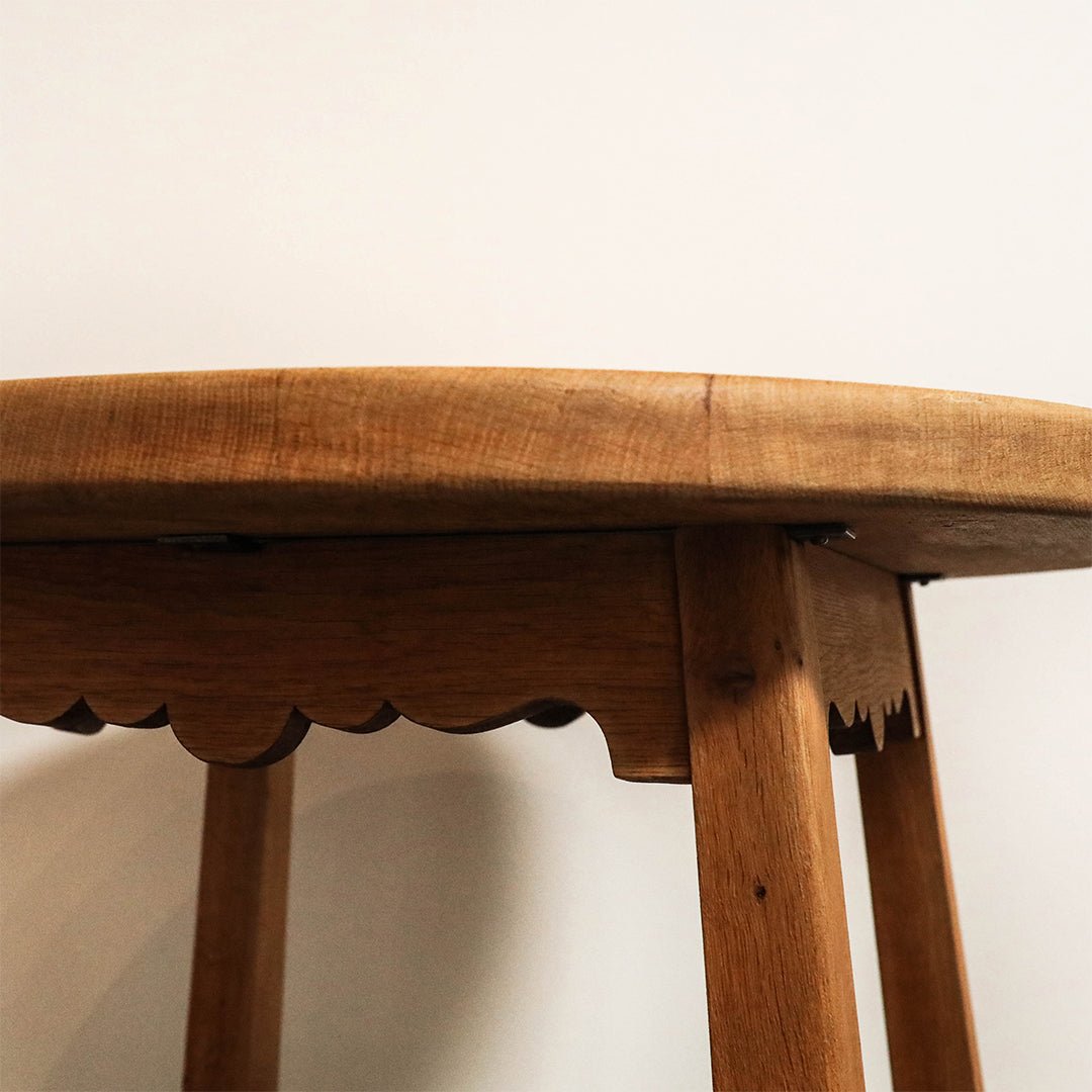 Danish Brutalist Oak Side Table