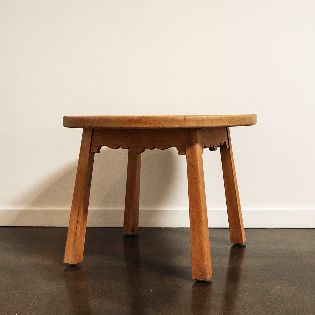 Danish Brutalist Oak Side Table