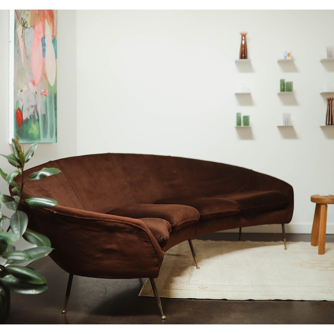 Italian Curved Sofa | 1950's