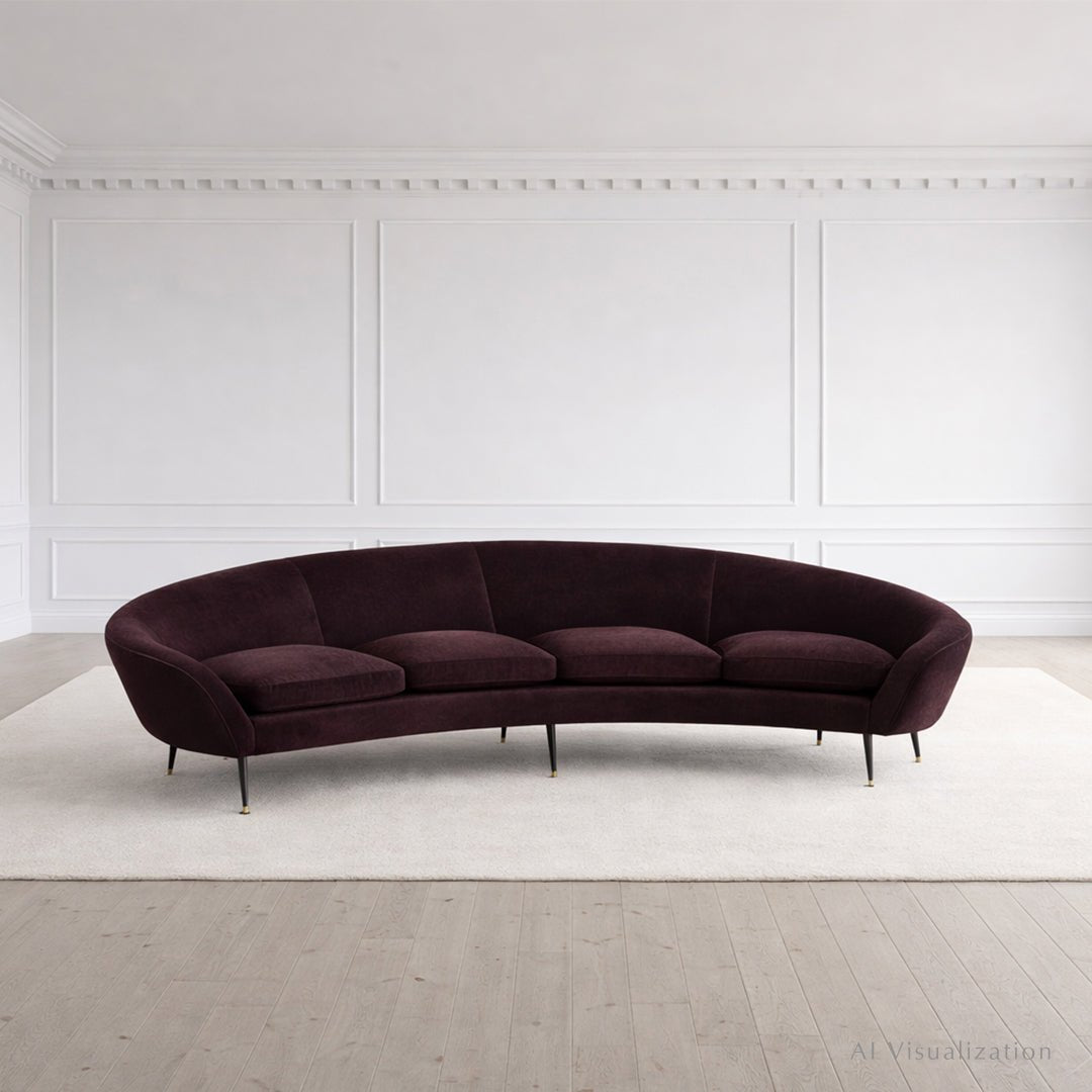 Italian Curved Sofa | 1950's