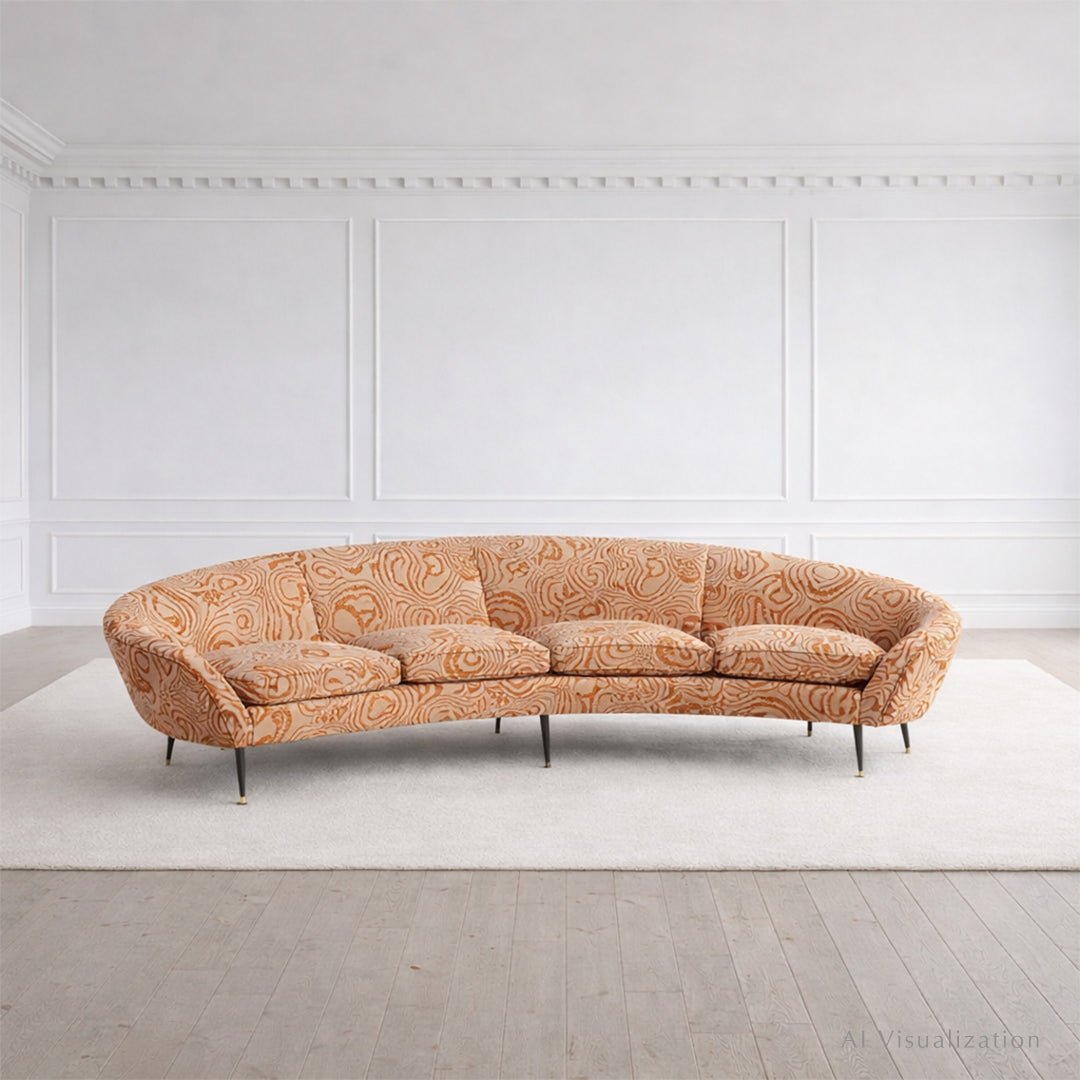 Italian Curved Sofa | 1950's